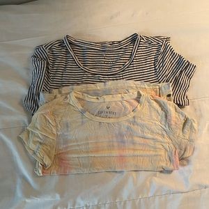 TWO American Eagle Soft & Sexy 3/4 Cropped Tees